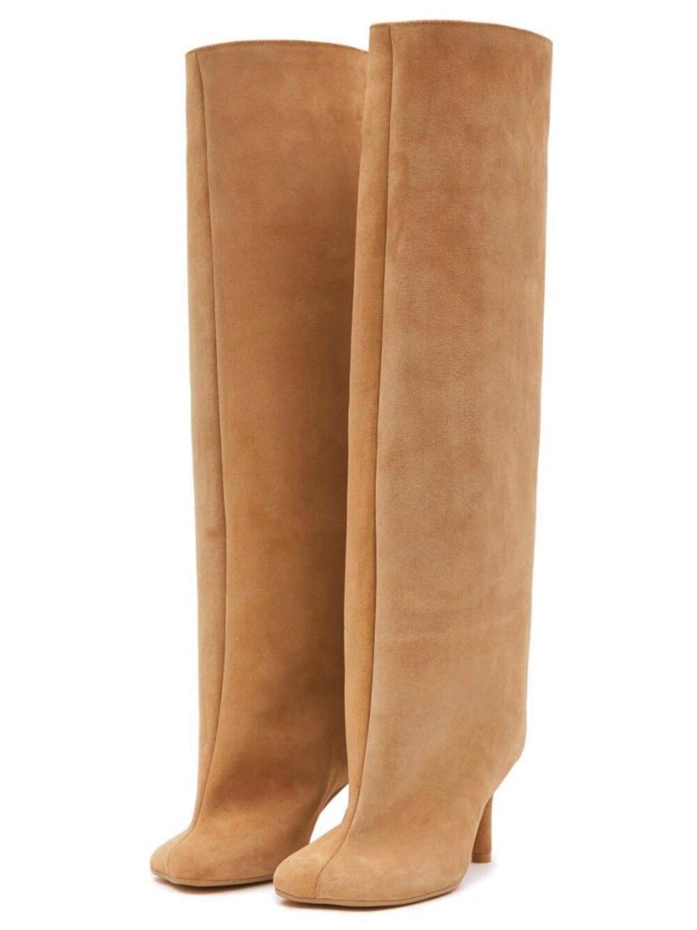 Women's Knee High Boots Square Toe Stiletto Heels Tall Boots
